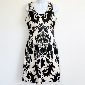 TORY BURCH Midi Sleeveless Cocktail Dress Cotton and Silk Blend Empire Waist 6